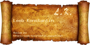 Leeb Konstantin névjegykártya